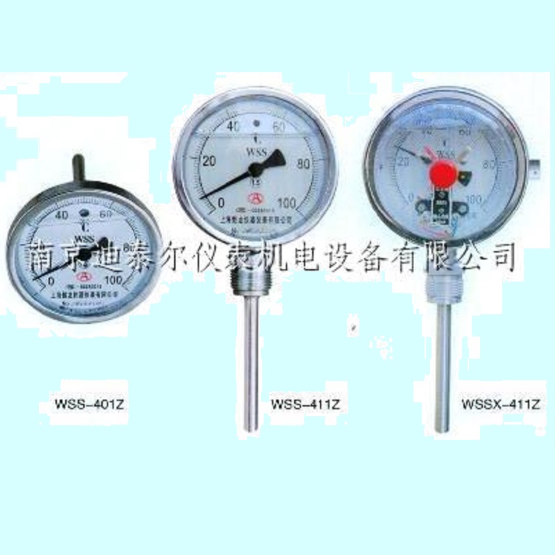 耐震双金属温度计WSSN-411-100℃-100mm 径向,M27*2外螺纹,1.5级