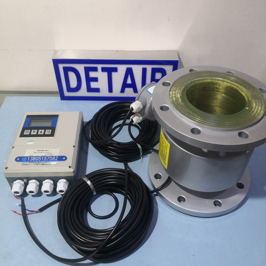 分体式电磁流量计YDLD 10m电缆 不锈钢316L电极 衬四氟 方型表头 法兰智能电磁流量计
